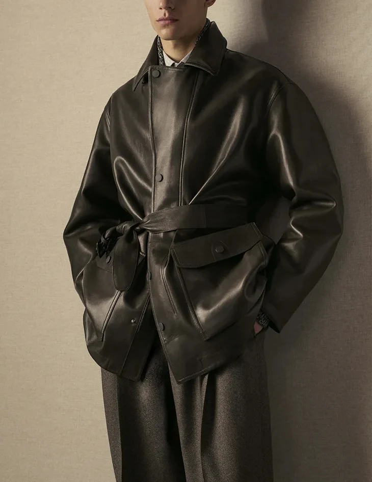 Brioni Leather Jacket Cropped Vert