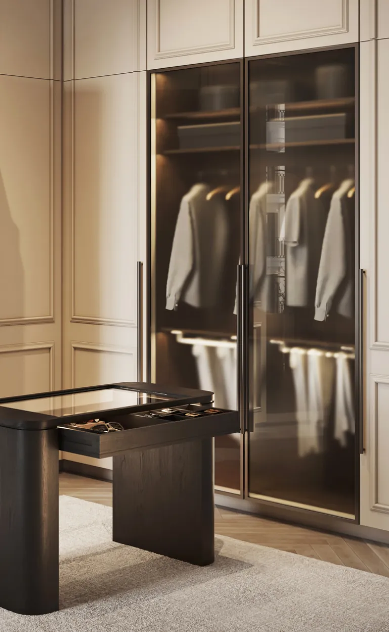 Organized luxury closet after wardrobe cleaning service in San Francisco