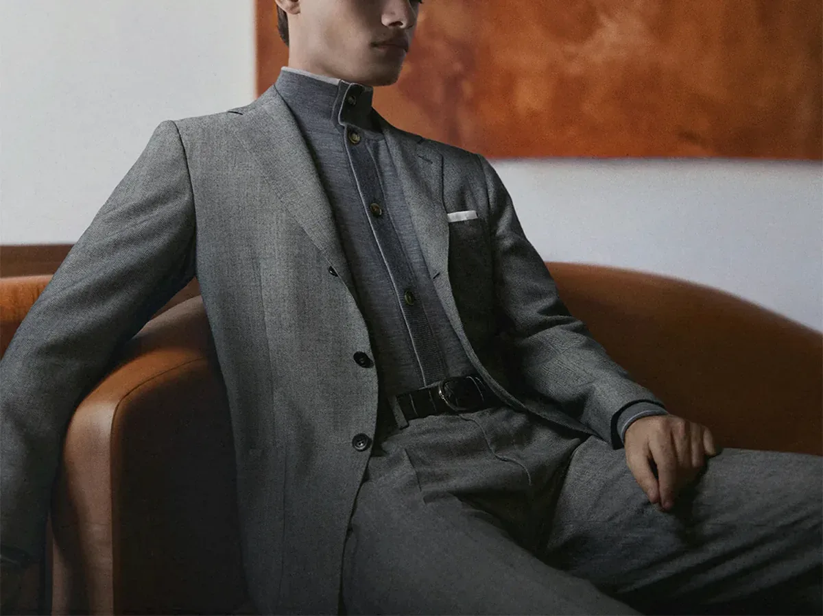 Mens Suit Hz Kiton 3 Cropped
