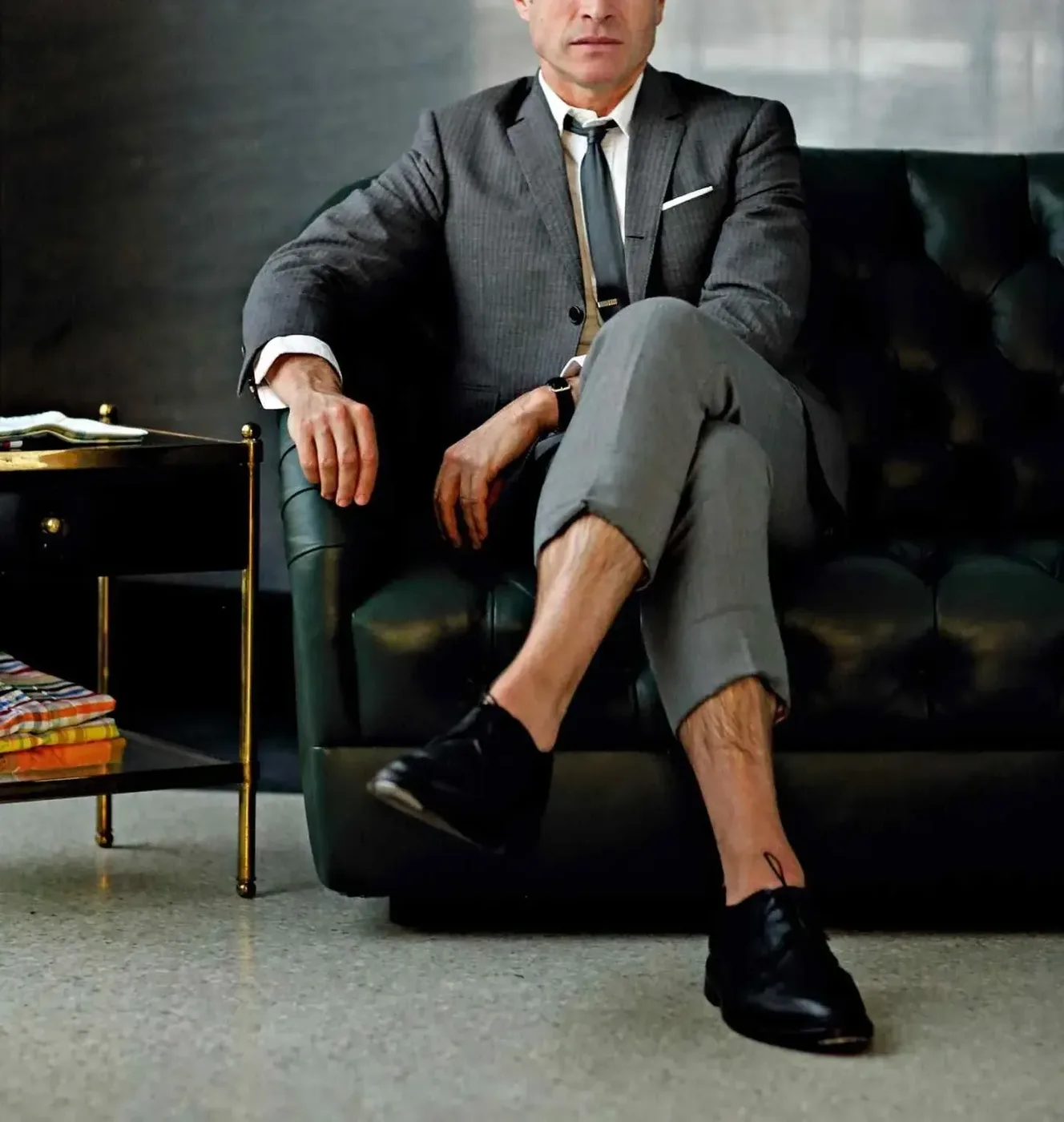 Mens Suit Vert Thom Browne 4 Cropped