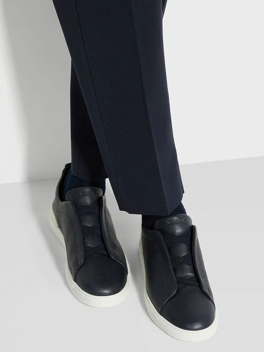 Zegna deerskin sneakers cleaned and conditioned by Alex's