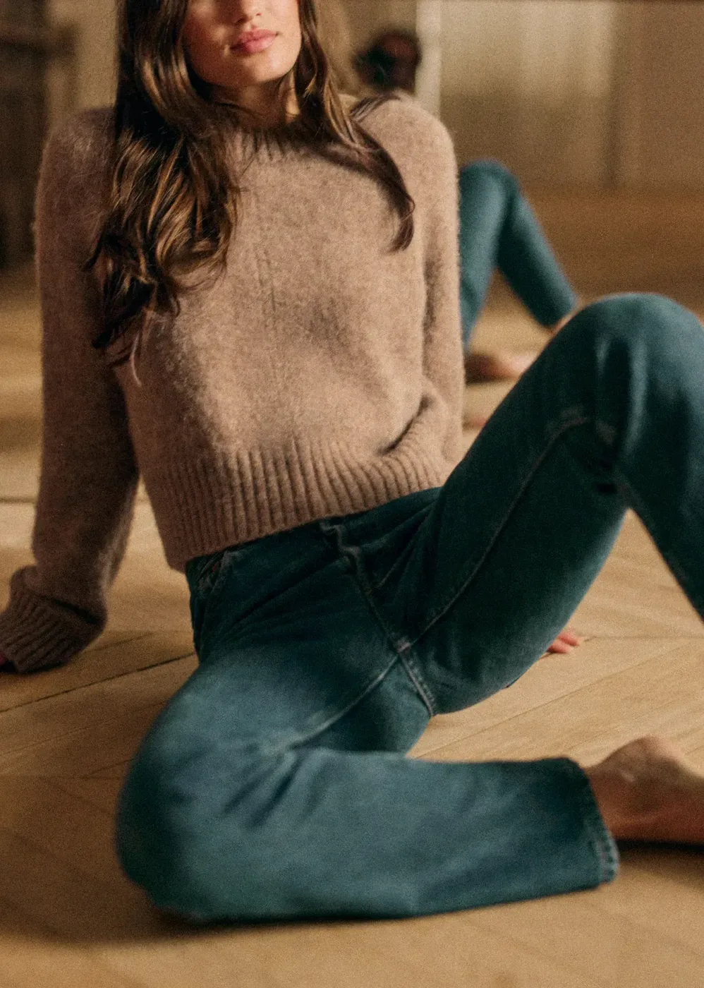 Womens Knitwear Vert La Maille Sezane 2 Cropped Knit Blocking