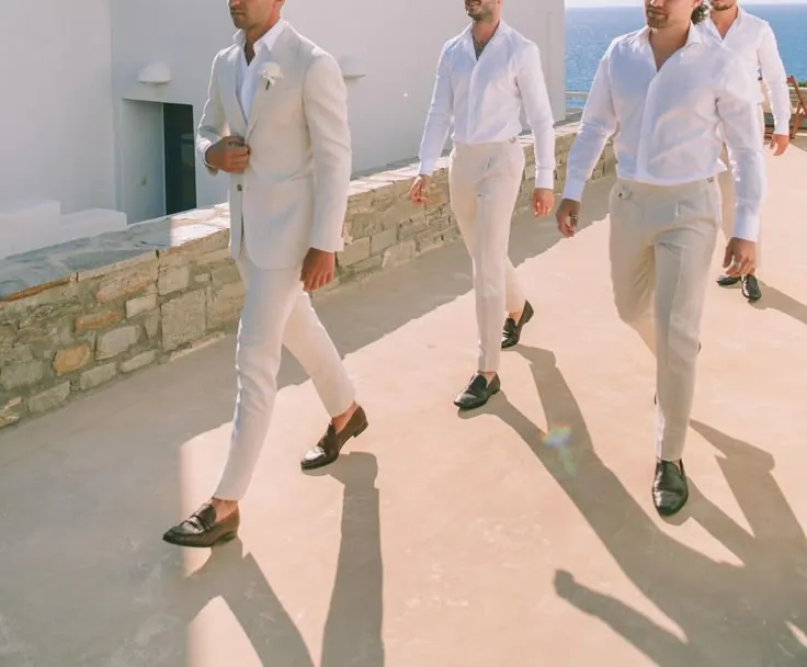 Luxury groomsman suit care for The Battery event