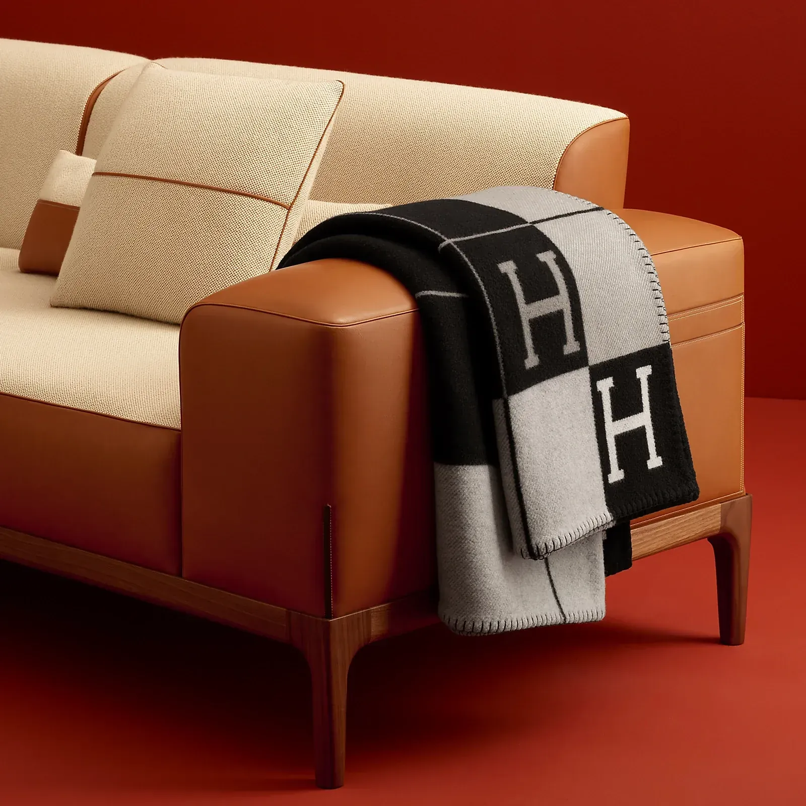 Hermès cashmere blanket care near Woodside